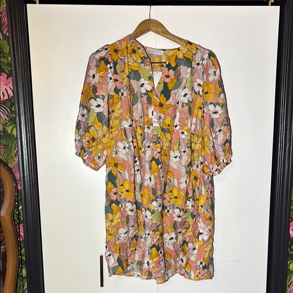 Papaya Floral V-Neck Dress